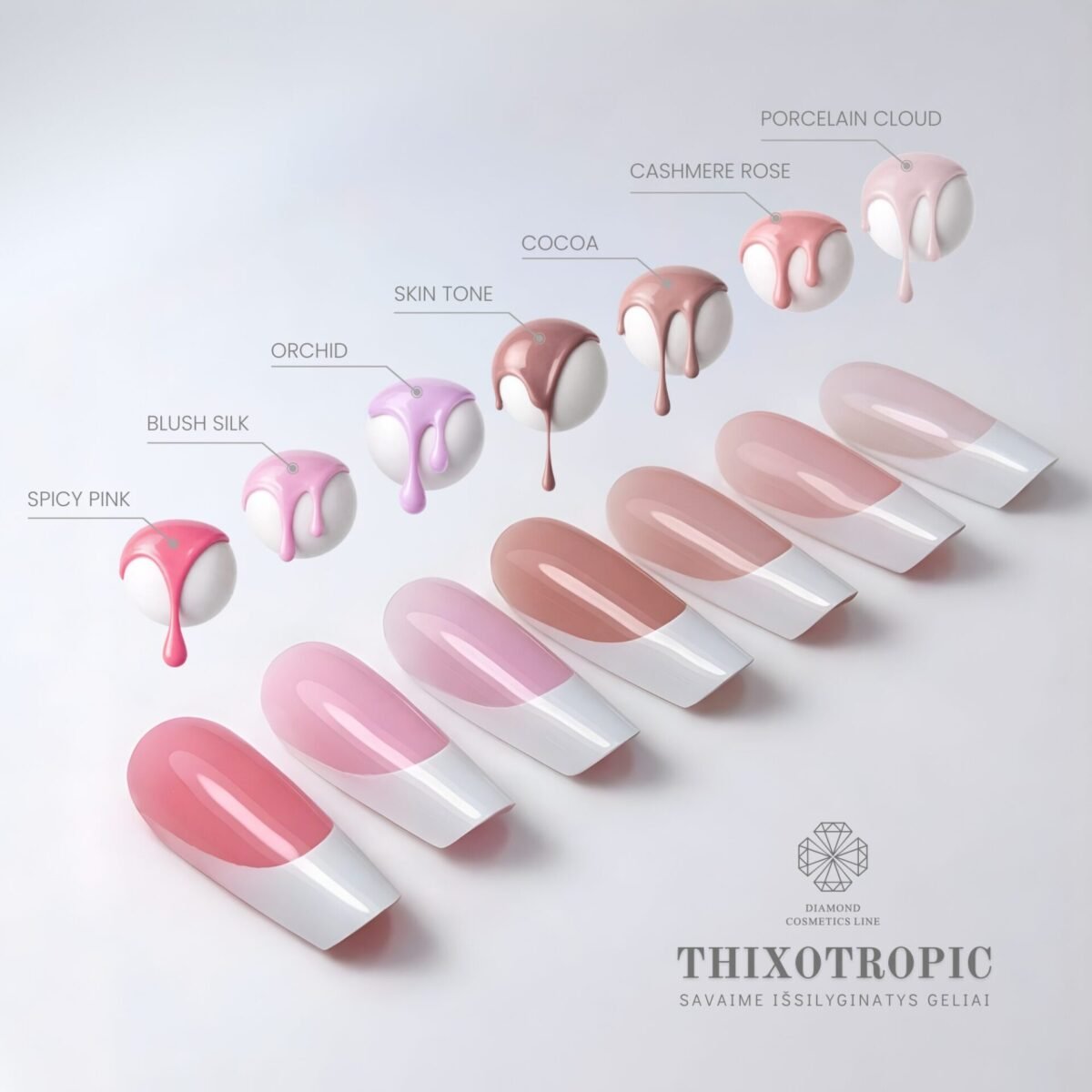 SKIN TONE savaime išsilyginantis UV/LED gelis (thixotropic gel), 30ml / 50ml - Image 4