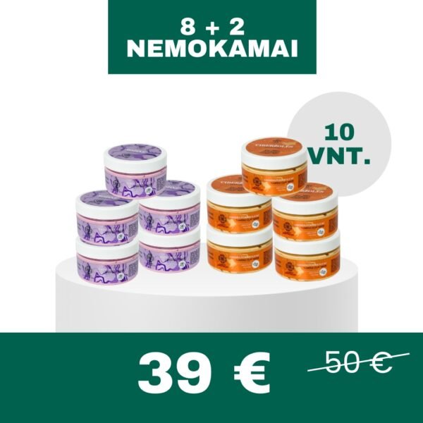 10 VNT. DOVANĖLIŲ RINKINYS molio kaukės pėdoms (2 rūšių)