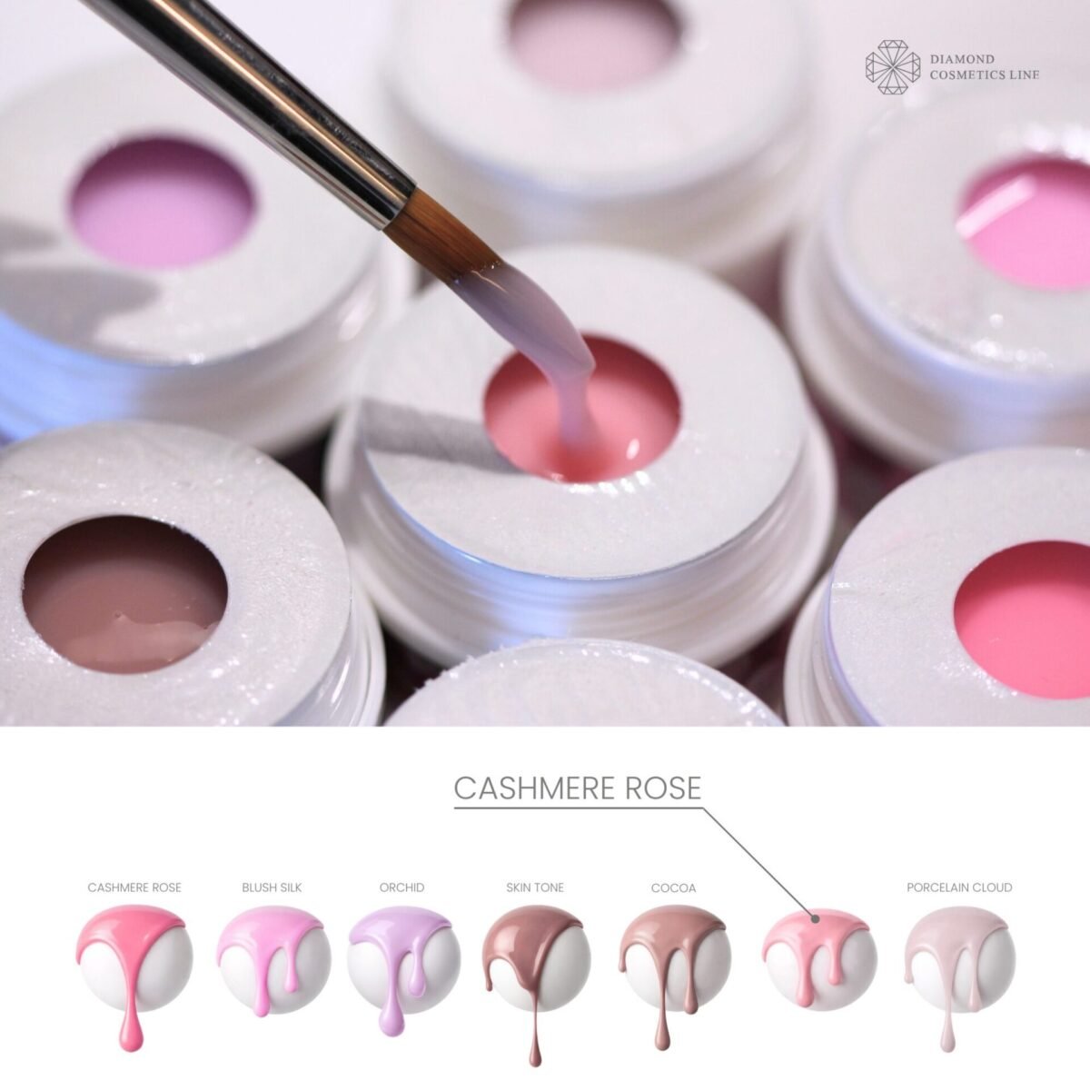 CASHMERE ROSE savaime išsilyginantis UV/LED gelis (thixotropic gel), 30ml / 50ml - Image 5