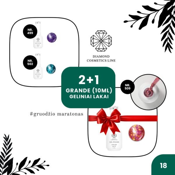 NR.18 🪄 2+1 GELINIAI LAKAI 10ml (Nr.499+Nr.502+Nr.509)