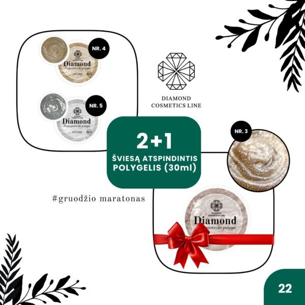 NR. 22 🪄 2+1 POLYGELIS FLASH PLATINUM 30 ML (NR.3+NR.4+NR.5)