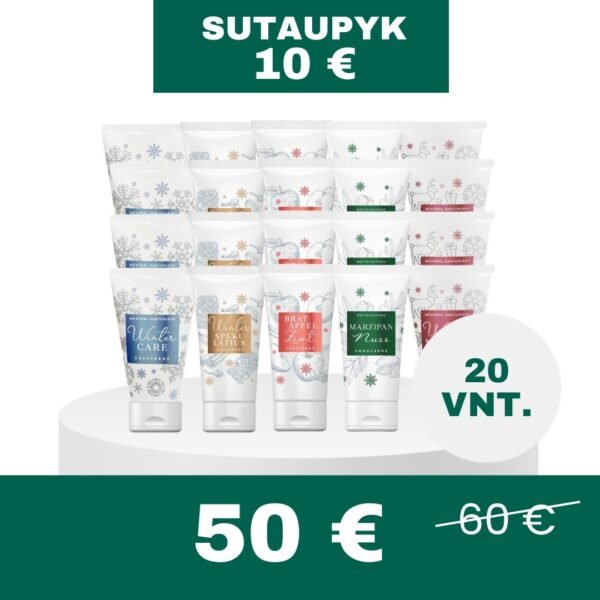 20 VNT. DOVANĖLIŲ RINKINYS rankų ir pėdų kremukai (5 rūšių)