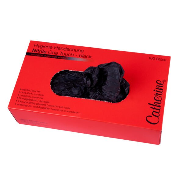 Vienkartinės Nitrilinės pirštinės, juodos, M dydžio, 100 vnt.