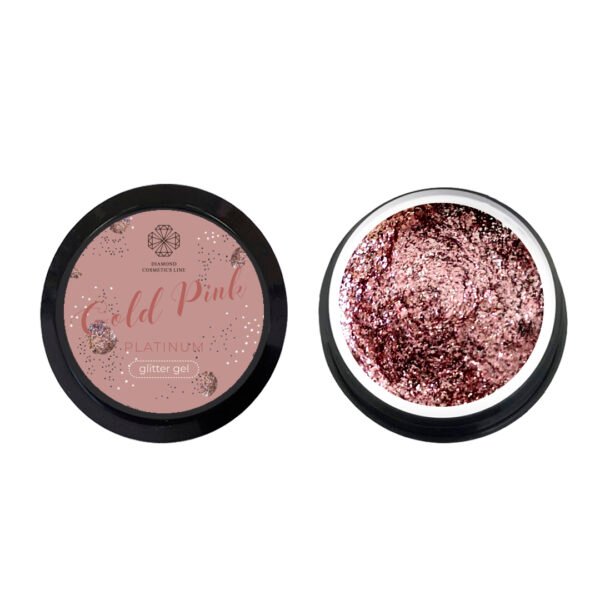 Blizgus gelis "Glitter gel" Gold Pink 5 ml