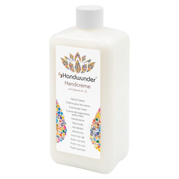Handcreme Plus , rankų kremas su A + E vitaminais, sausai pažeistai odai, 500 ml (be dozatoriaus)