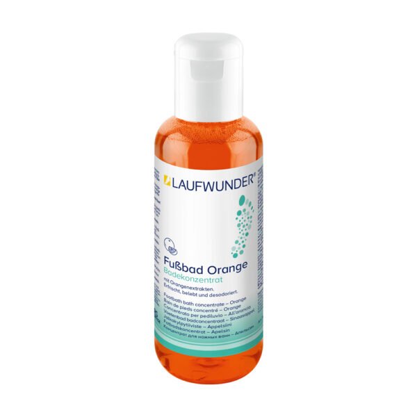 Laufwunder Footbath „Orange“– drėkinamoji, gaivinamoji, kojų vonelė su apelsinmedžio ekstraktu, 200 ml