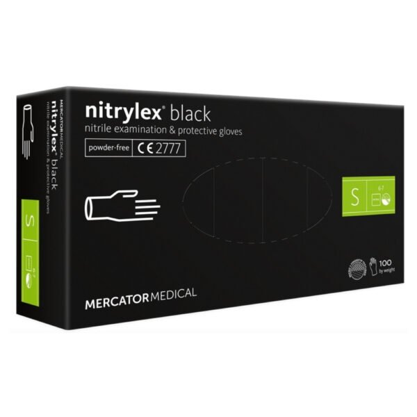 Pirštinės NITRYLEX juodos, S 100 vnt.