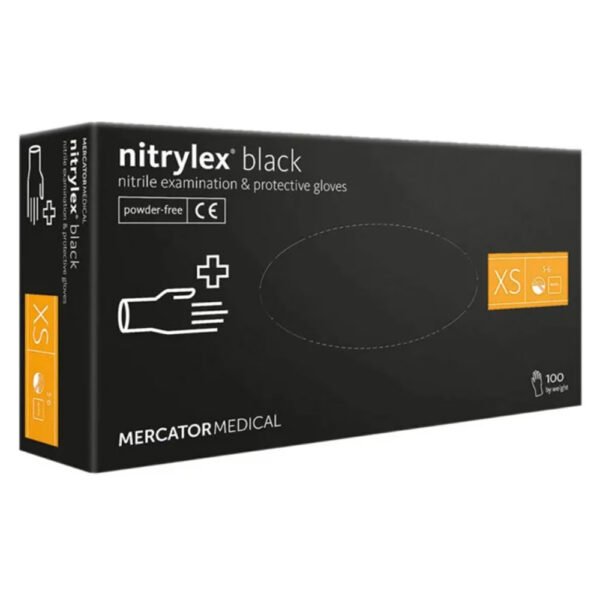 Pirštinės NITRYLEX juodos, XS 100 vnt.