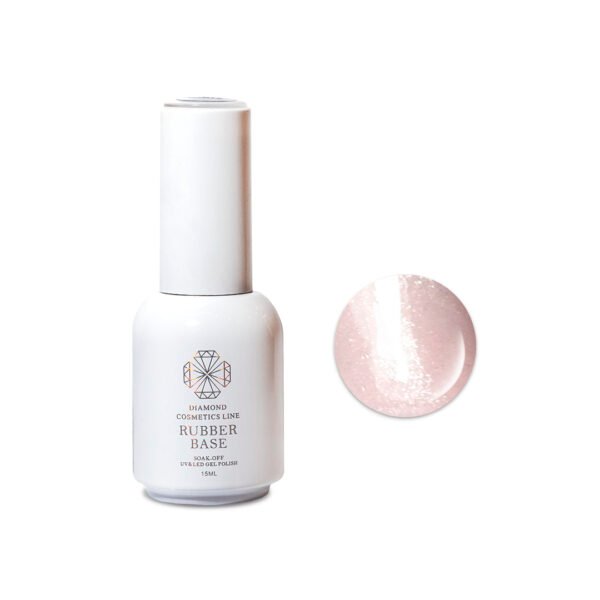 Diamond gelinio lako bazė, LIGHT PINK SHIMMER SILVER, 15 ml