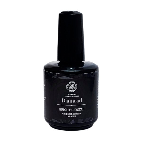 Viršutinis gelinio lako sluoksnis (top coat) „BRIGHT CRYSTAL“ be lipnumo 15 ml