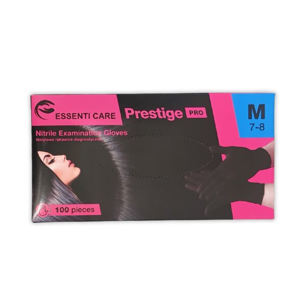 Vienkartinės Nitrilinės pirštinės, juodos, M dydžio, 100 vnt.