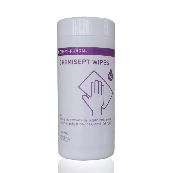 Dezinfekcinės drėgnos servetėlės Chemisept Wipes, 100 vnt.