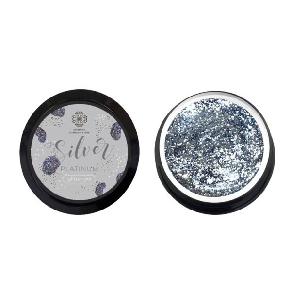 Blizgus gelis "Glitter gel" Silver 5 ml