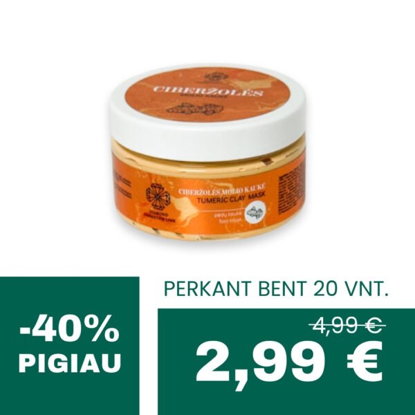 DOVANĖLĖ TAVO KLIENTĖMS Ciberžolės molio kaukė pėdoms 120 g