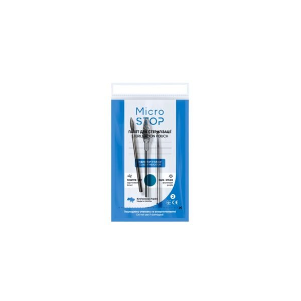 MICROSTOP sterilizavimo vokai su vidiniais indikatoriais (60x100 mm, skaidrūs) 100 vnt.