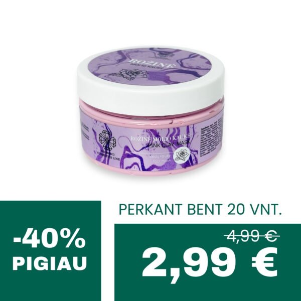 DOVANĖLĖ TAVO KLIENTĖMS Rožinė molio kaukė pėdoms 120 g