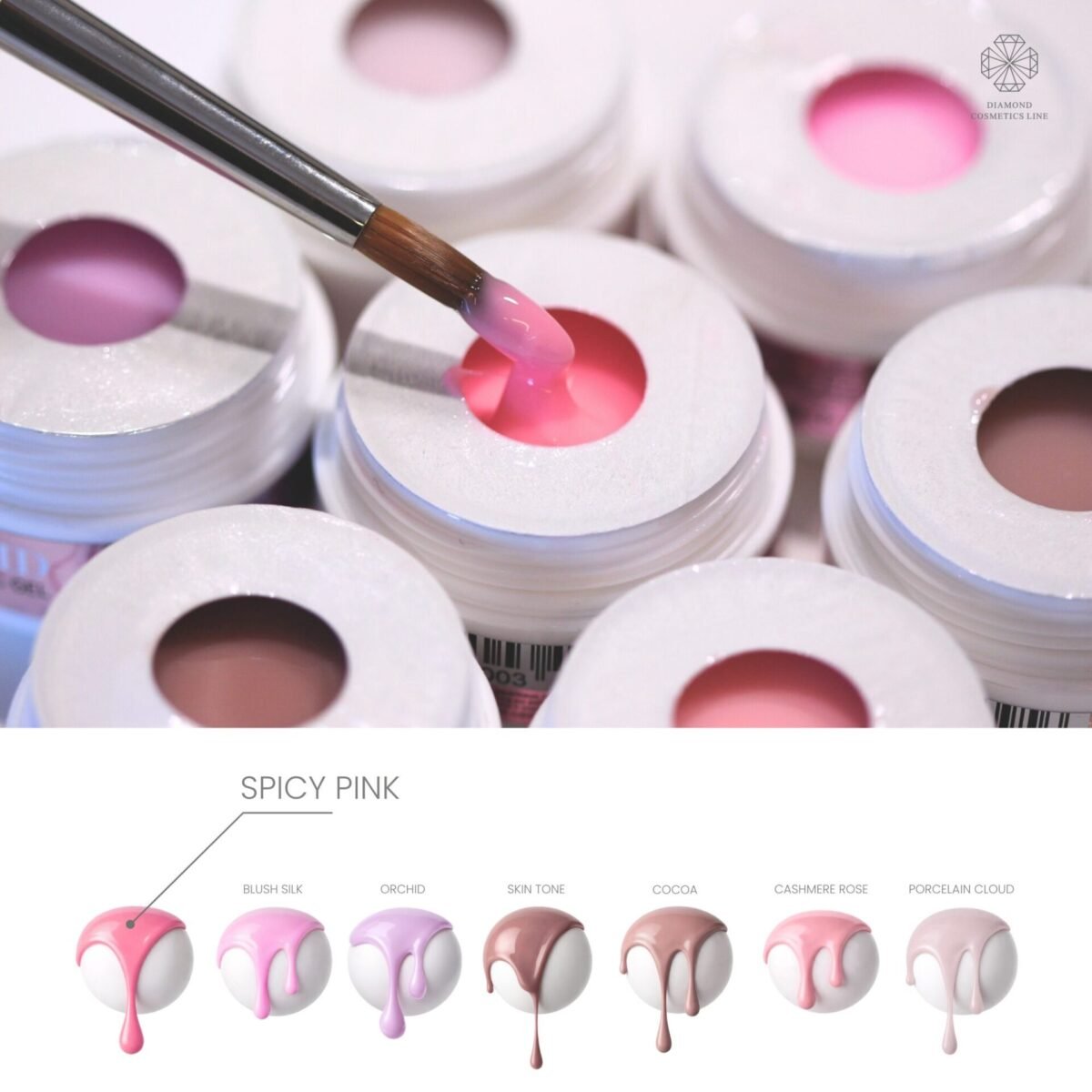 SPICY PINK savaime išsilyginantis UV/LED gelis (thixotropic gel), 30ml / 50ml - Image 4