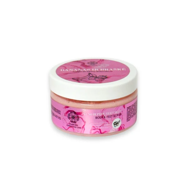 „Diamond Cosmetics Line" Kūno ir pėdų šveitiklis - Bananas ir braškė 150 g