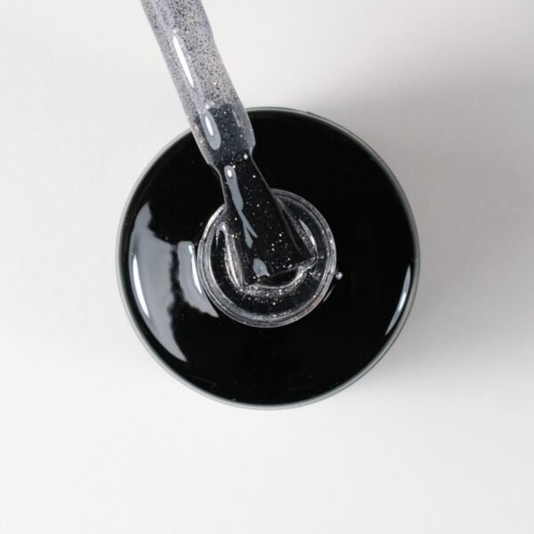 Šviesą atspindintis viršutinis gelinio lako sluoksnis (top coat), be lipnumo „Flash“ top silver, 12ml