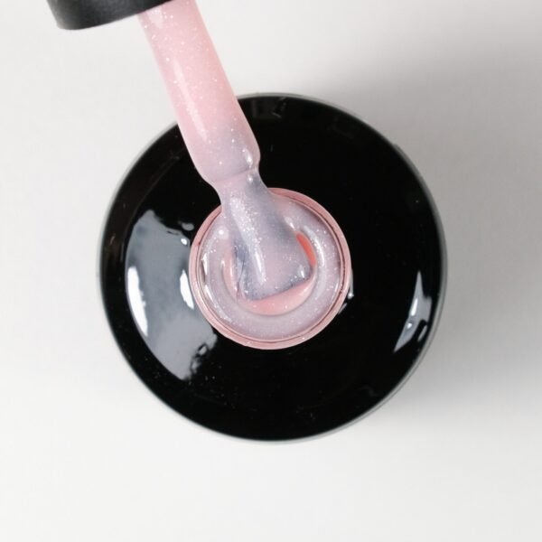 Lakuojamasis gelis buteliuke „Liquid builder gel“ su blizgučiu nr.9, 15ml