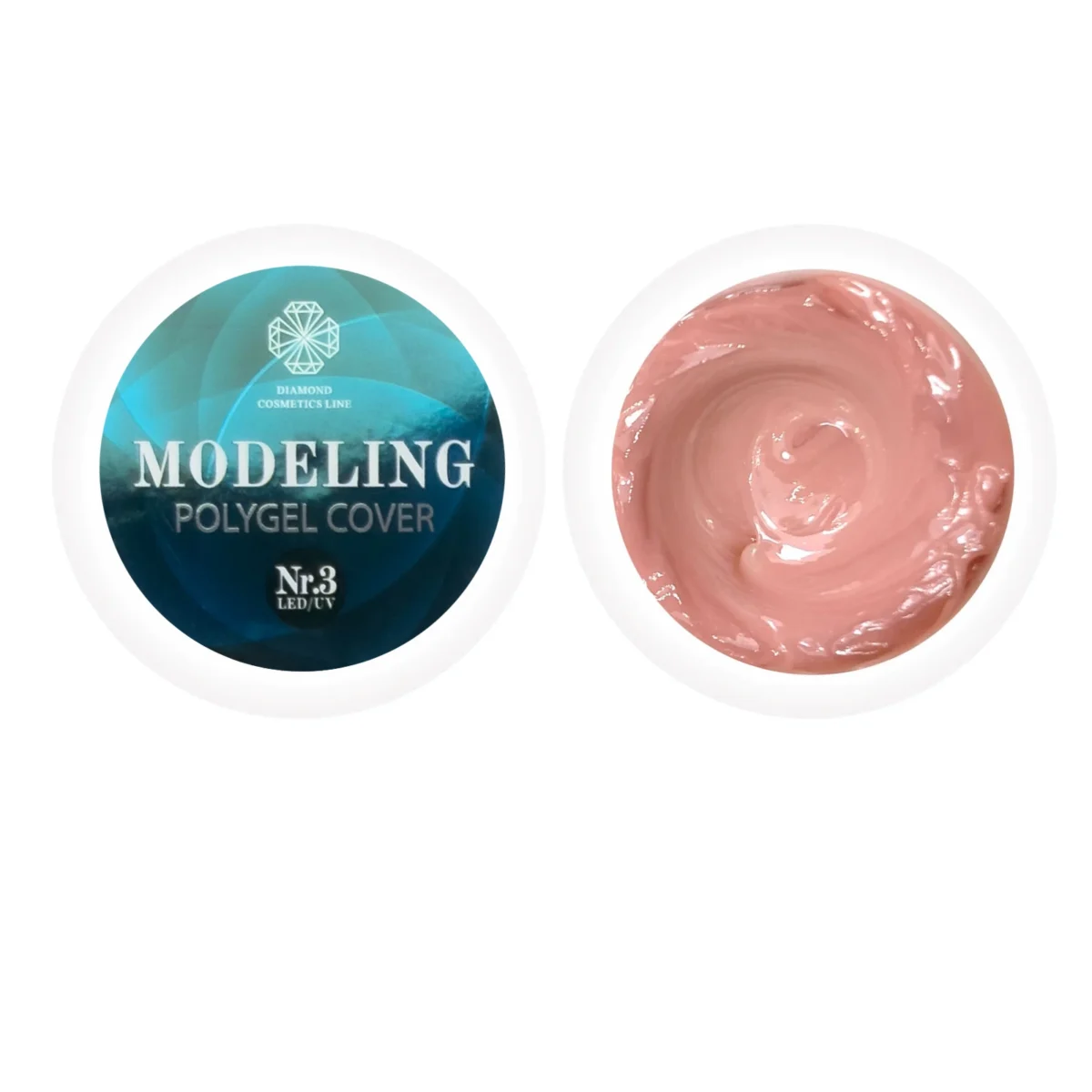 Nagų gelis (polygelis) Cover No. 3 – Diamond Cosmetics Line, UV/LED, 30 ml / 50 ml