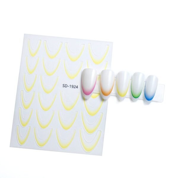 Prancūziško manikiūro lipdukai, geltoni