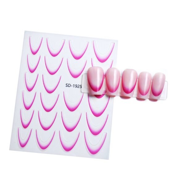 Prancūziško manikiūro lipdukai, rožiniai