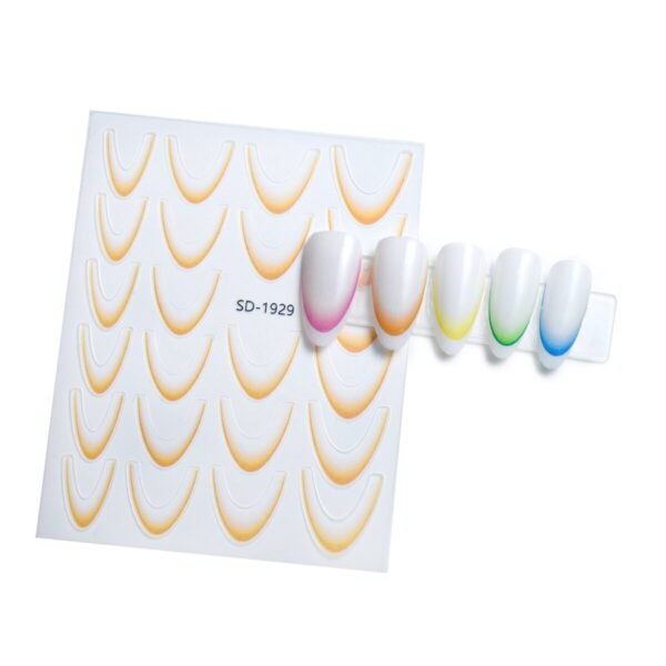 Prancūziško manikiūro lipdukai, oranžiniai