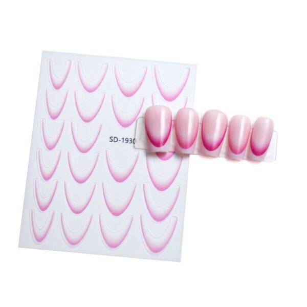 Prancūziško manikiūro lipdukai, rausvi