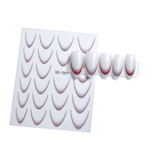 Prancūziško manikiūro lipdukai, pilki