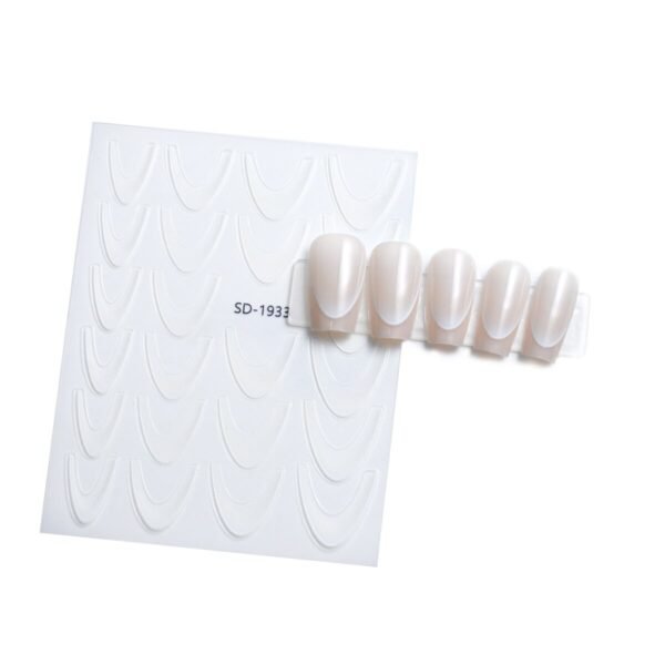 Prancūziško manikiūro lipdukai, balti