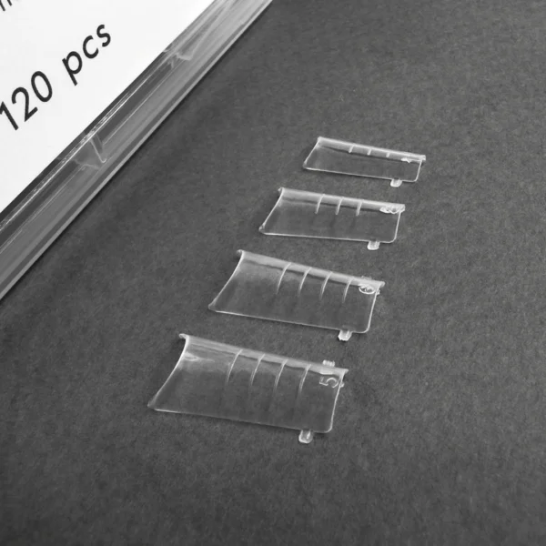 Plastikinės formelės nagų priauginimui „HALF UNIVERSAL - SQUARE / OVAL" 120 vnt.