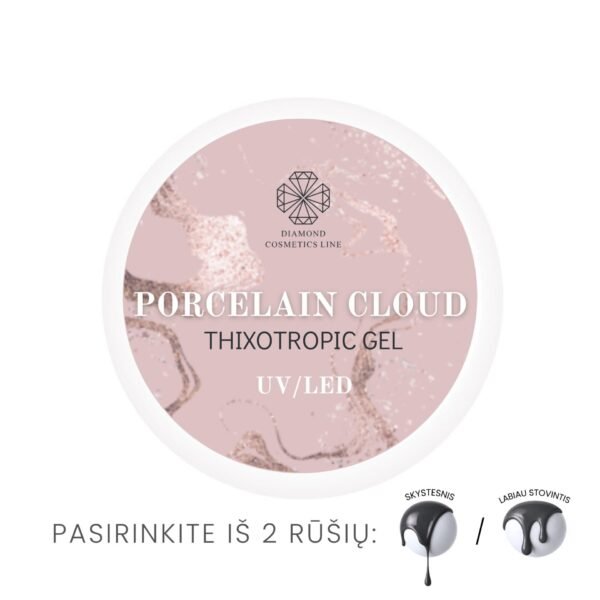 PORCELAIN CLOUD savaime išsilyginantis UV/LED gelis (thixotropic gel), 30ml / 50ml