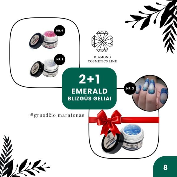 NR.8 🪄 2+1 BLIZGŪS GELIAI EMERALD (NR.1+NR.4+NR.3)