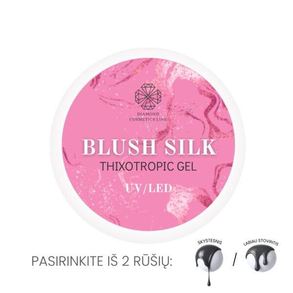 BLUSH SILK savaime išsilyginantis UV/LED gelis (thixotropic gel), 30ml / 50ml